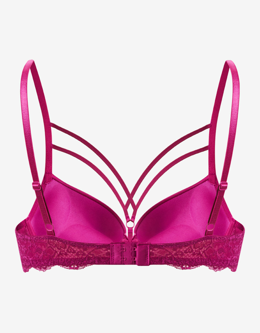 Purple Double Push-Up Plunge Bra