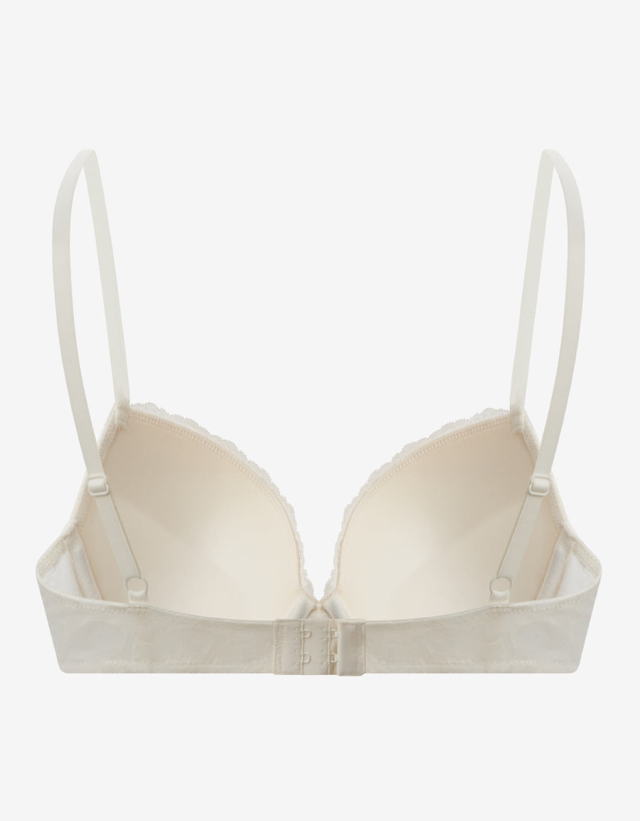 White Floral Plunge Bra