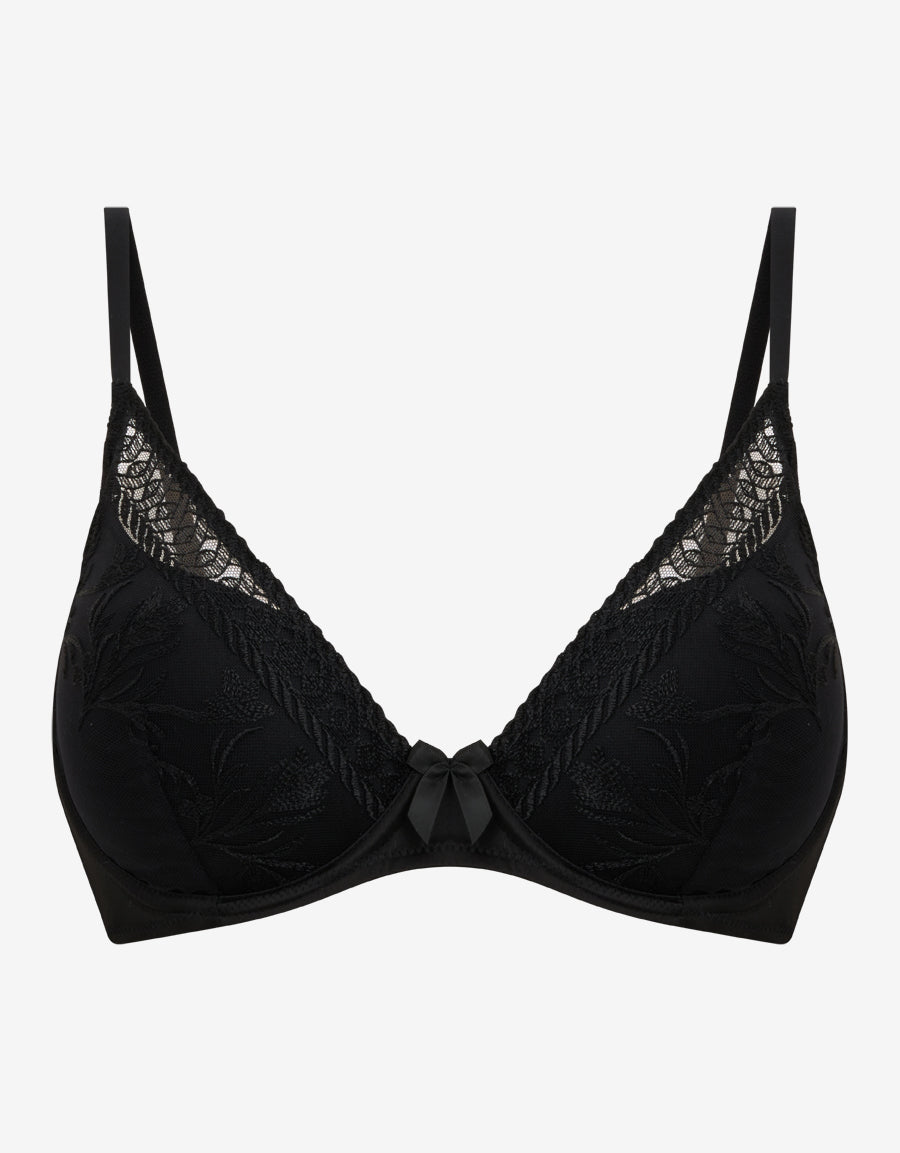 Embroidery Plunge Bra