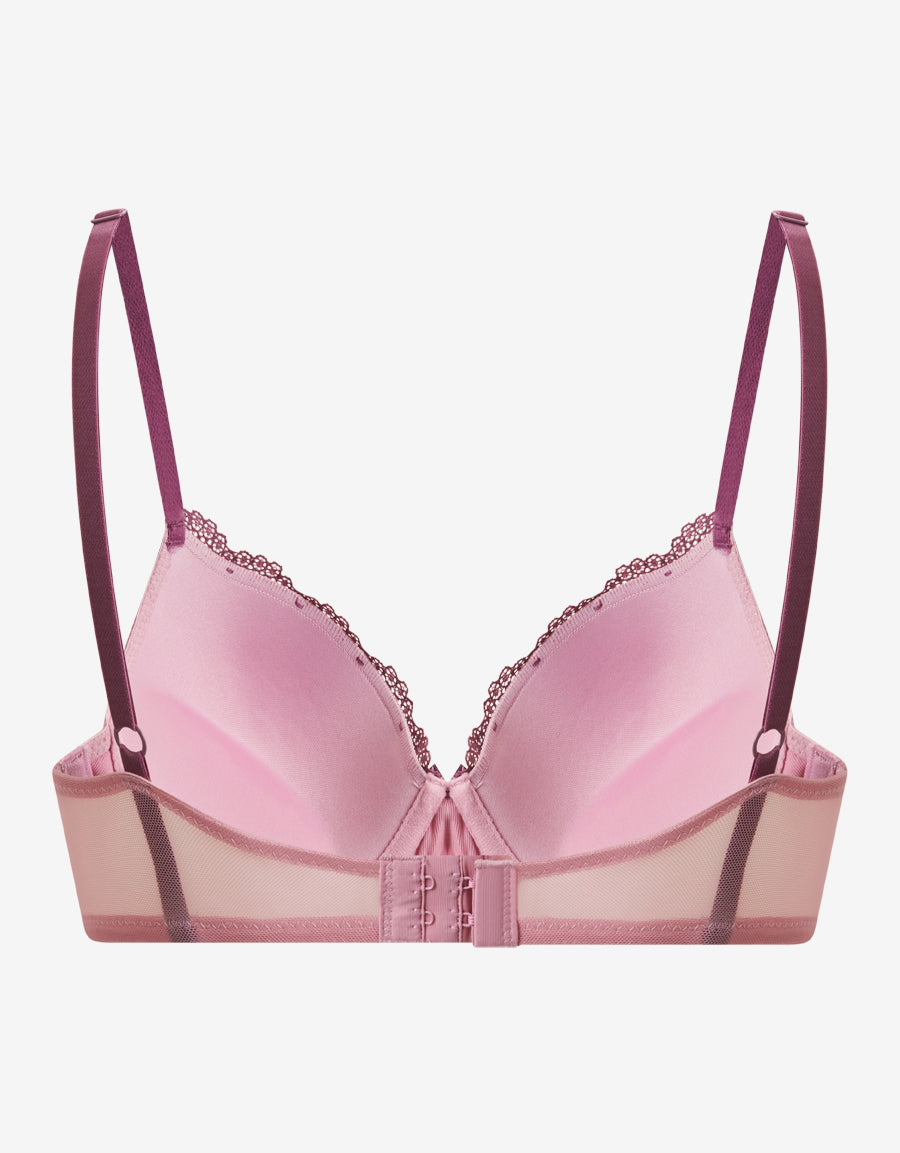 Pink Plunge Push-Up Bra
