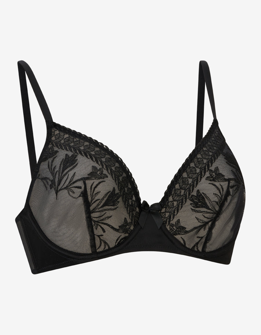 Embroidery Non Padded Plunge Bra