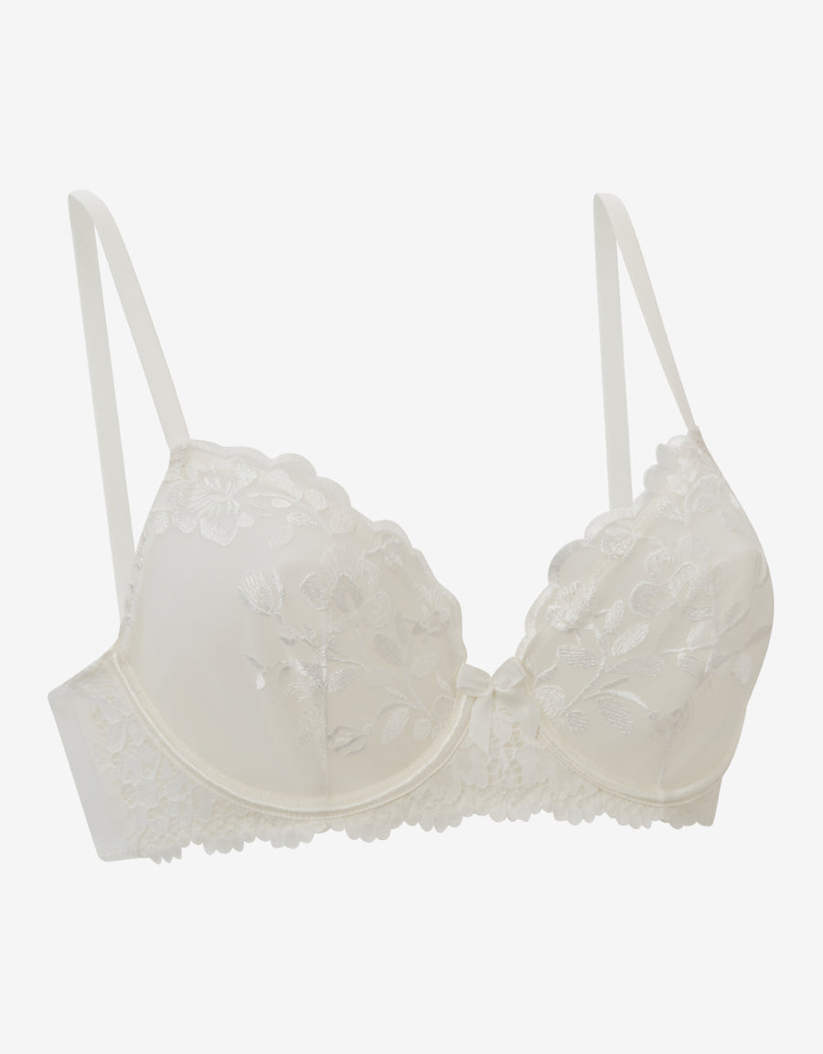White Non Padded Plunge Bra