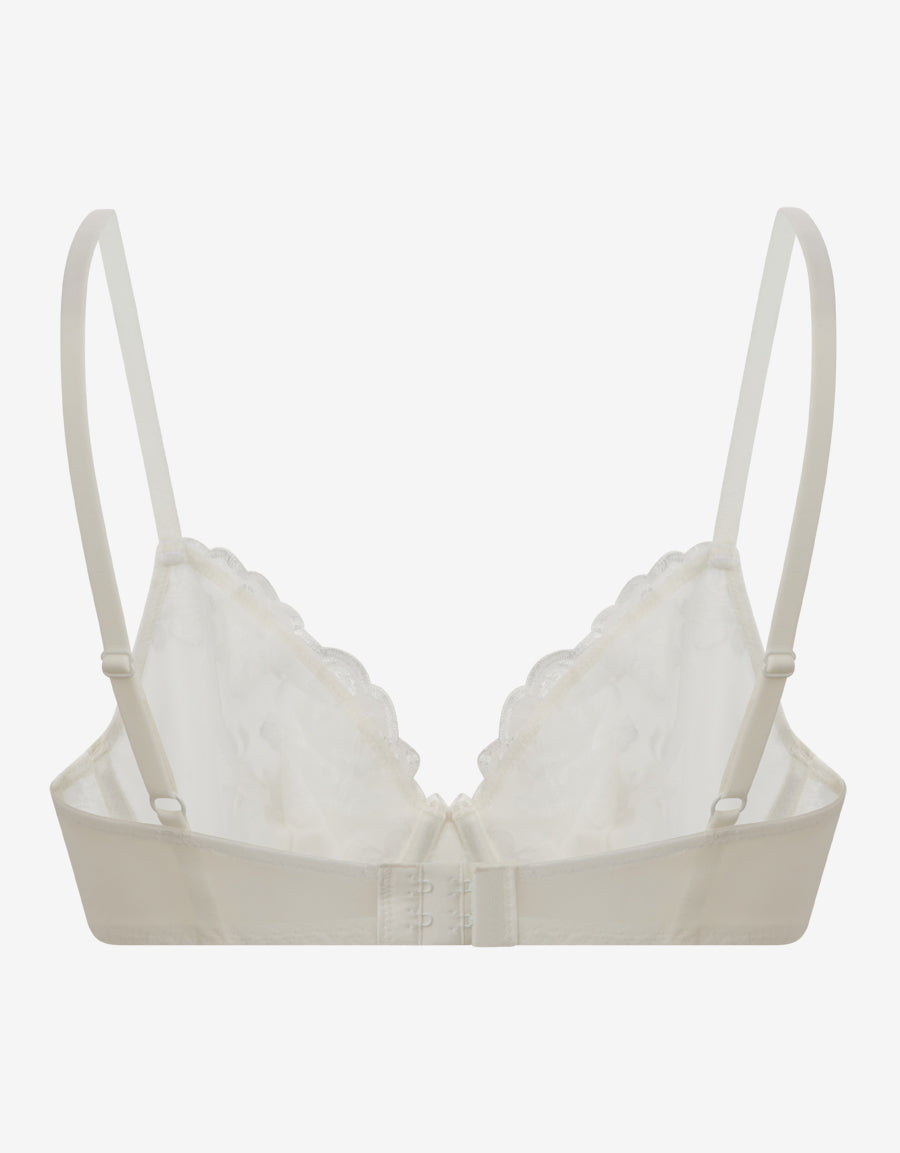 White Non Padded Plunge Bra