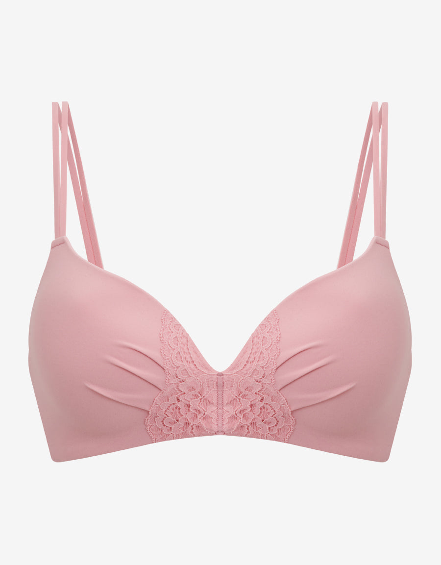 Pink Non Padded Plunge Bra