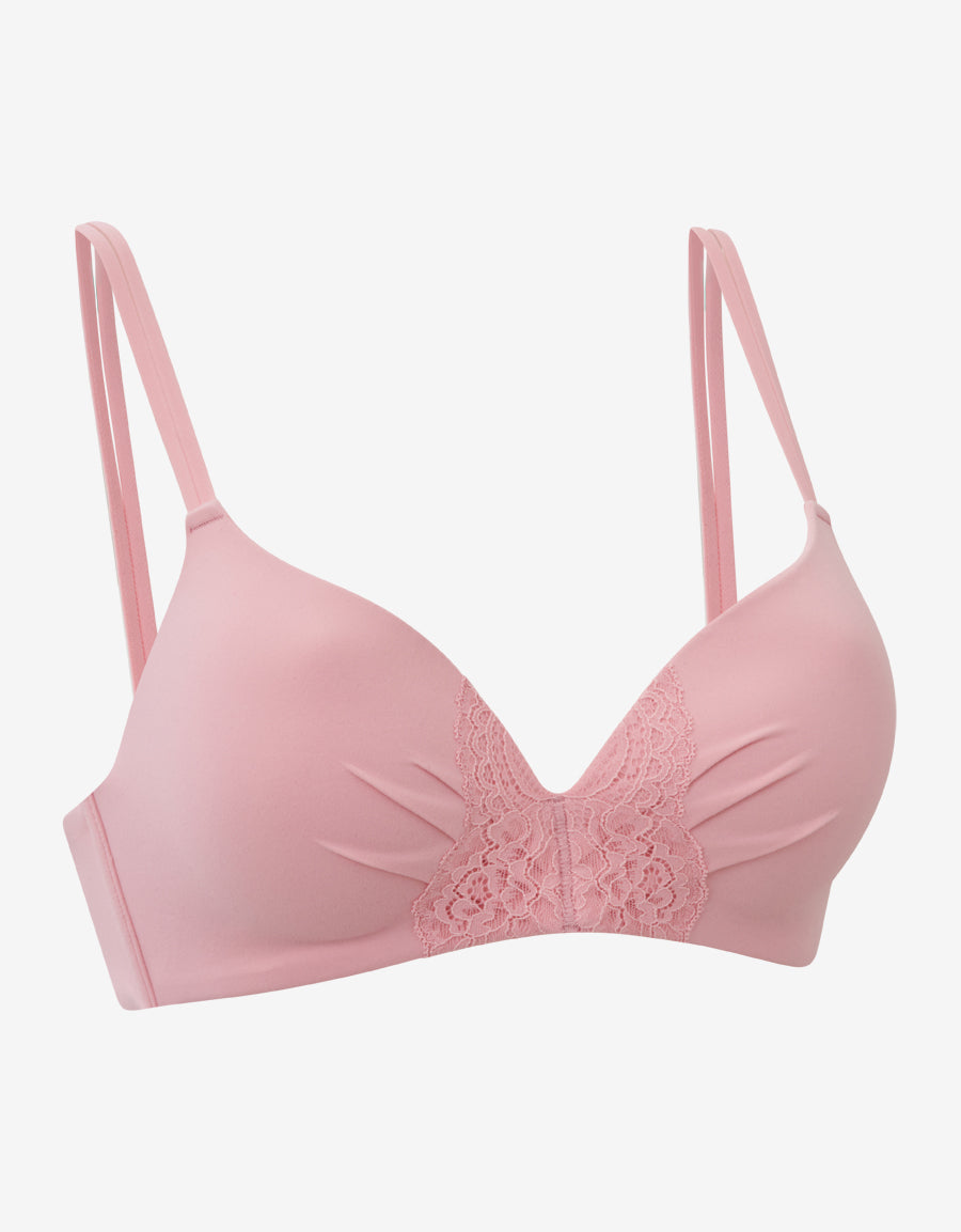 Pink Non Padded Plunge Bra