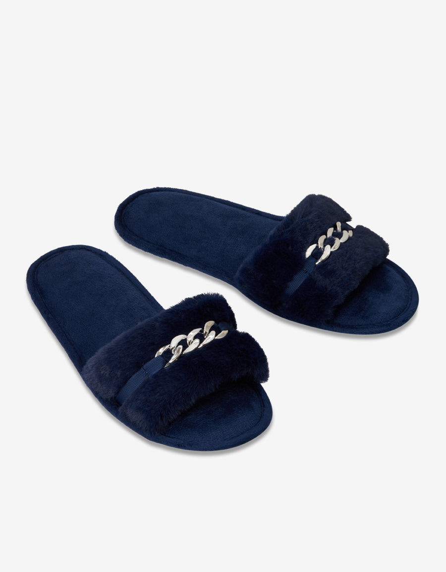 Fur Open Toe Slippers
