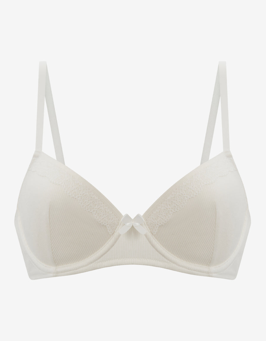 Ribbed Balconette Bra