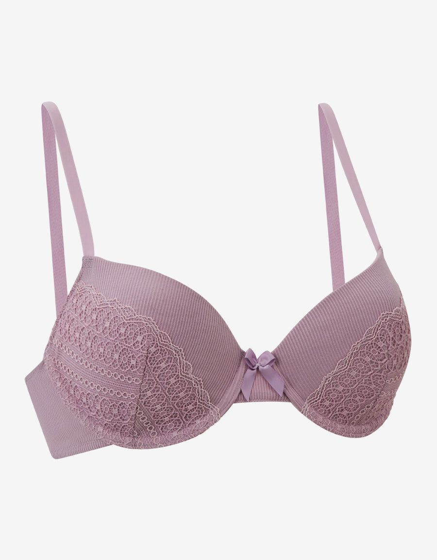 Ribbed Balconette Bra