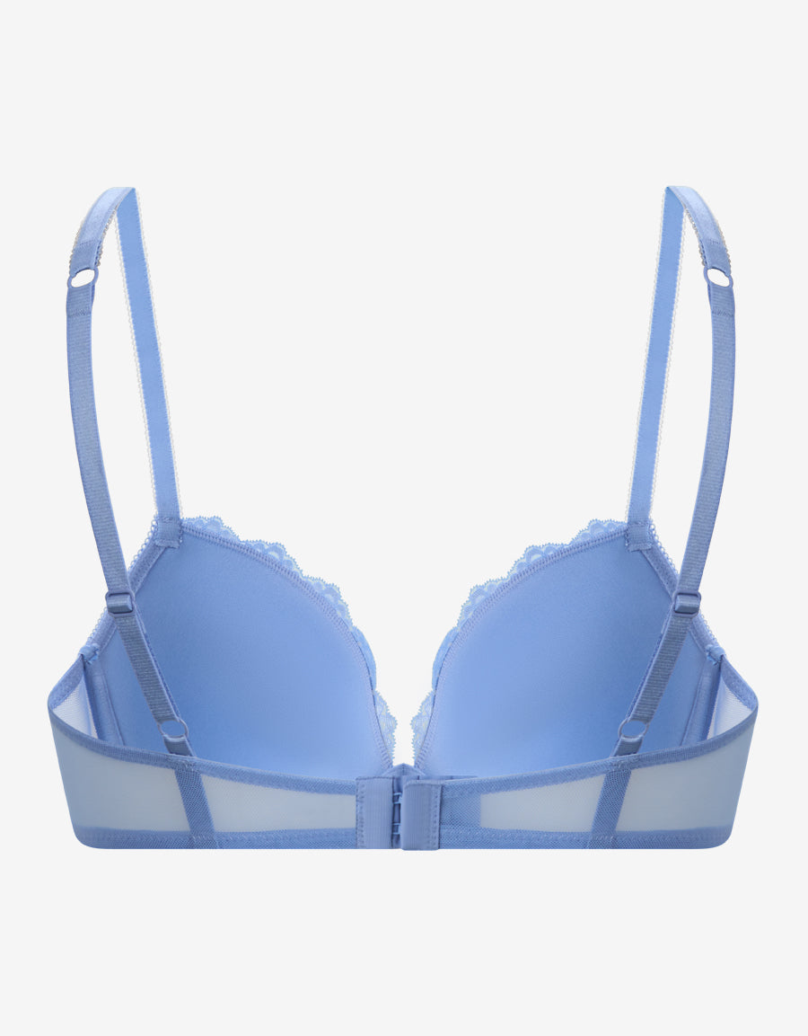 Satin And Lace Plunge Bra