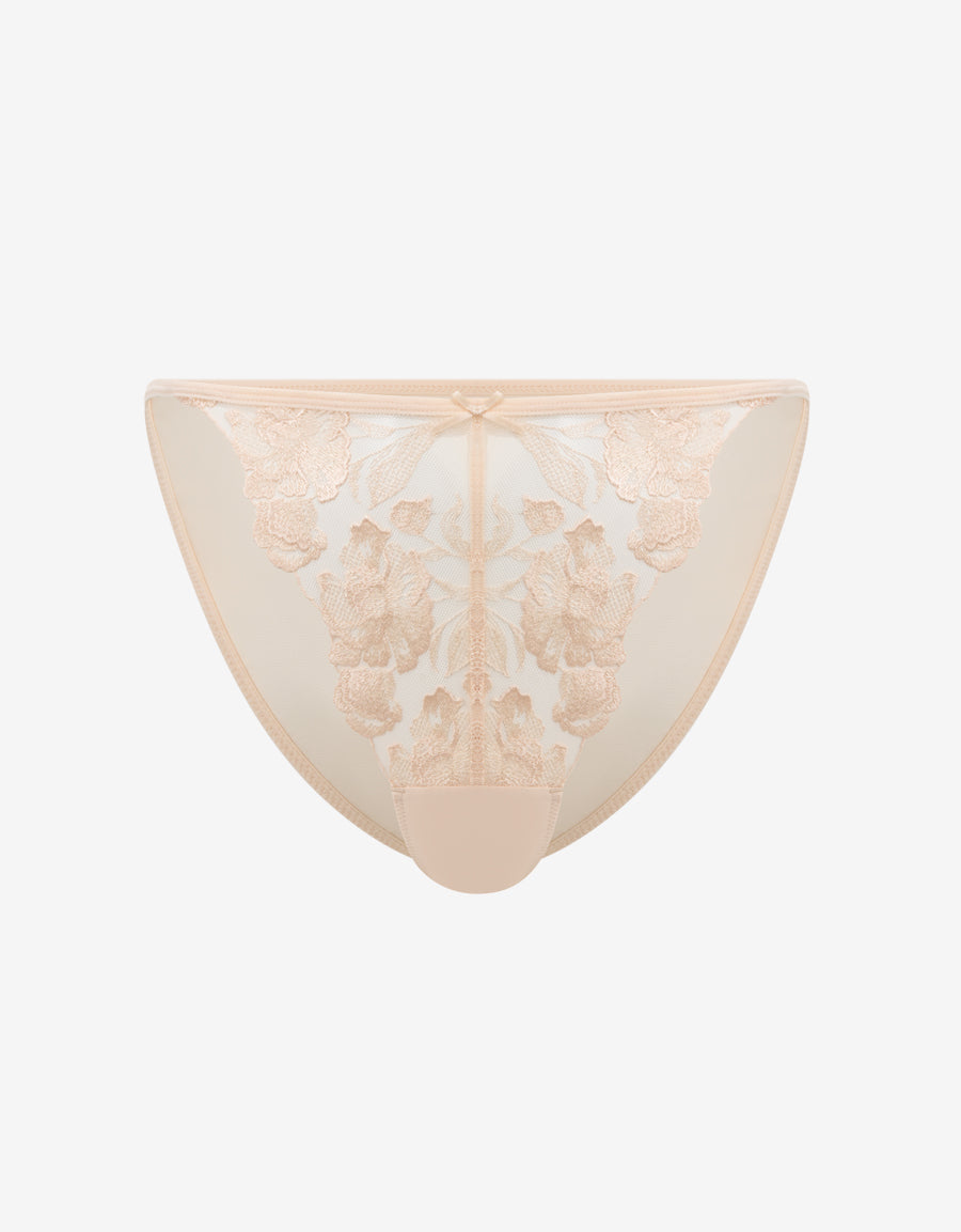 Mesh And Embroidery Tanga