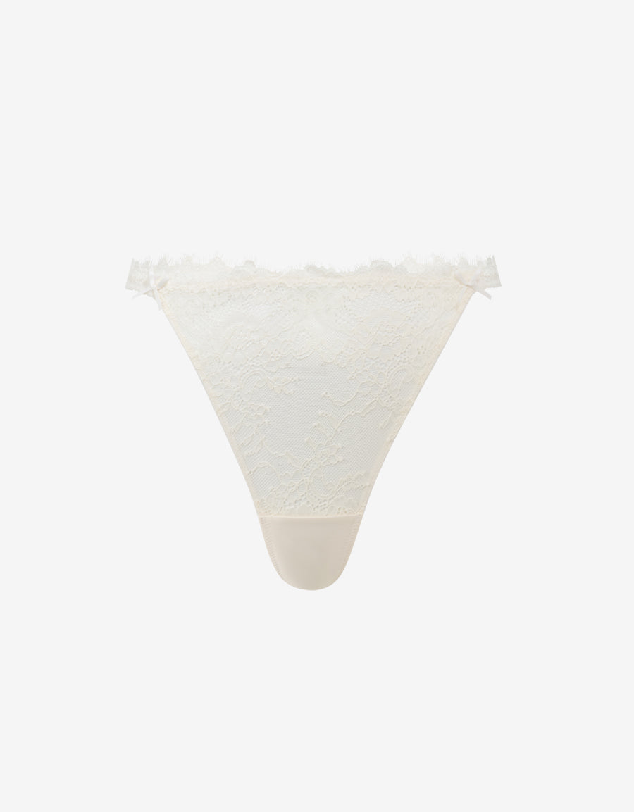 Lace And Mesh Thong