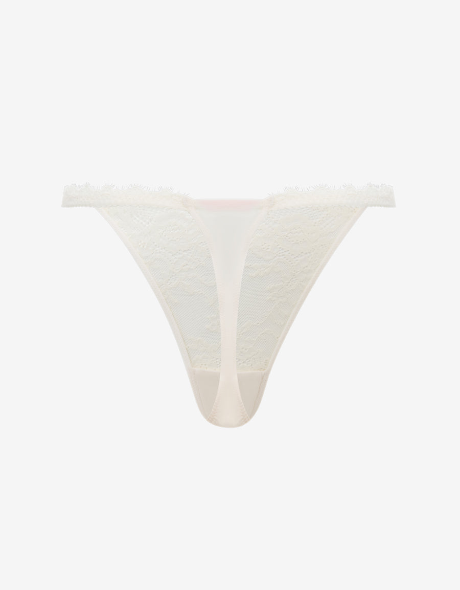 Lace And Mesh Thong