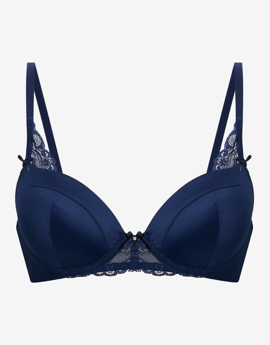 Satin And Lace Balconette Bra