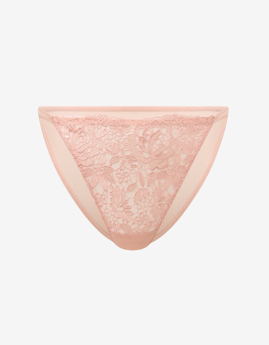 Mesh And Embroidery Tanga