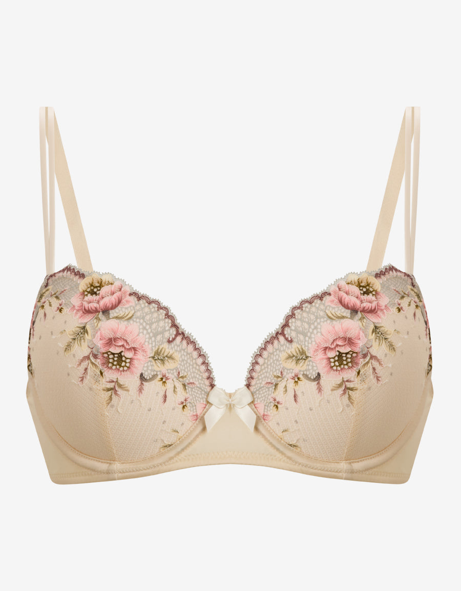 Lace And Mesh Balconette Bra
