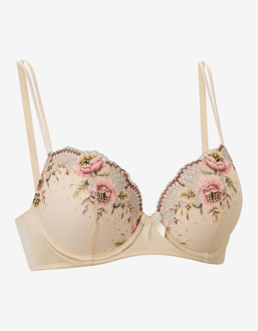 Lace And Mesh Balconette Bra