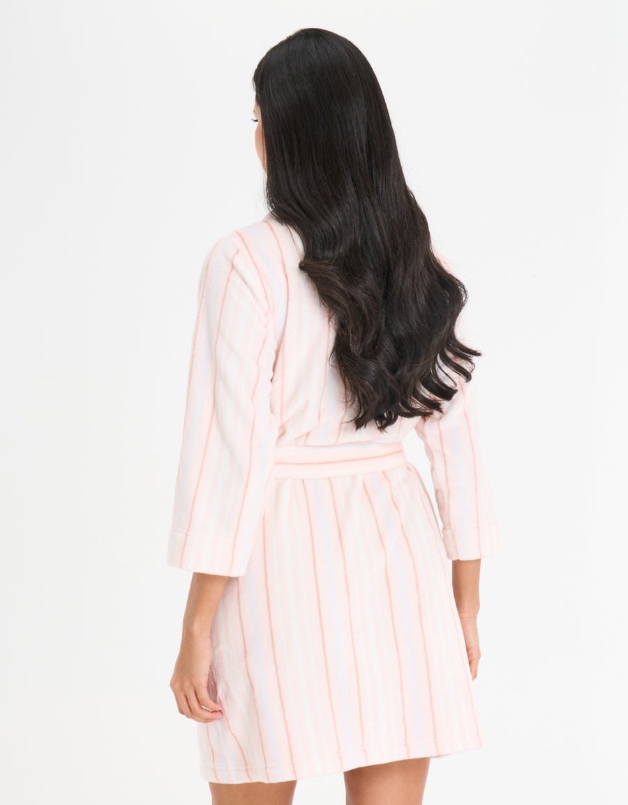 Striped Fleece Robe Set
