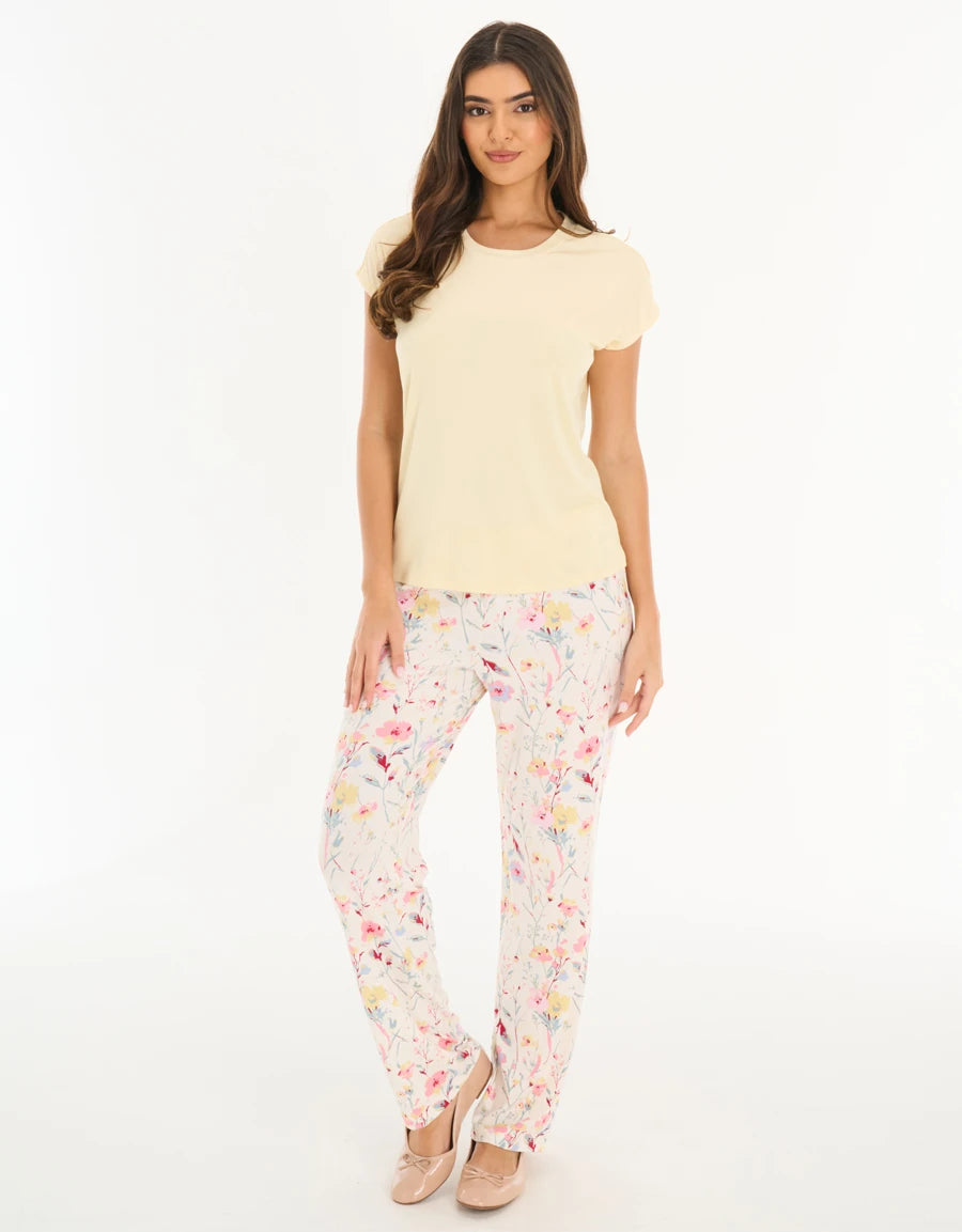 Floral Print Soft Stretch Pajama Set