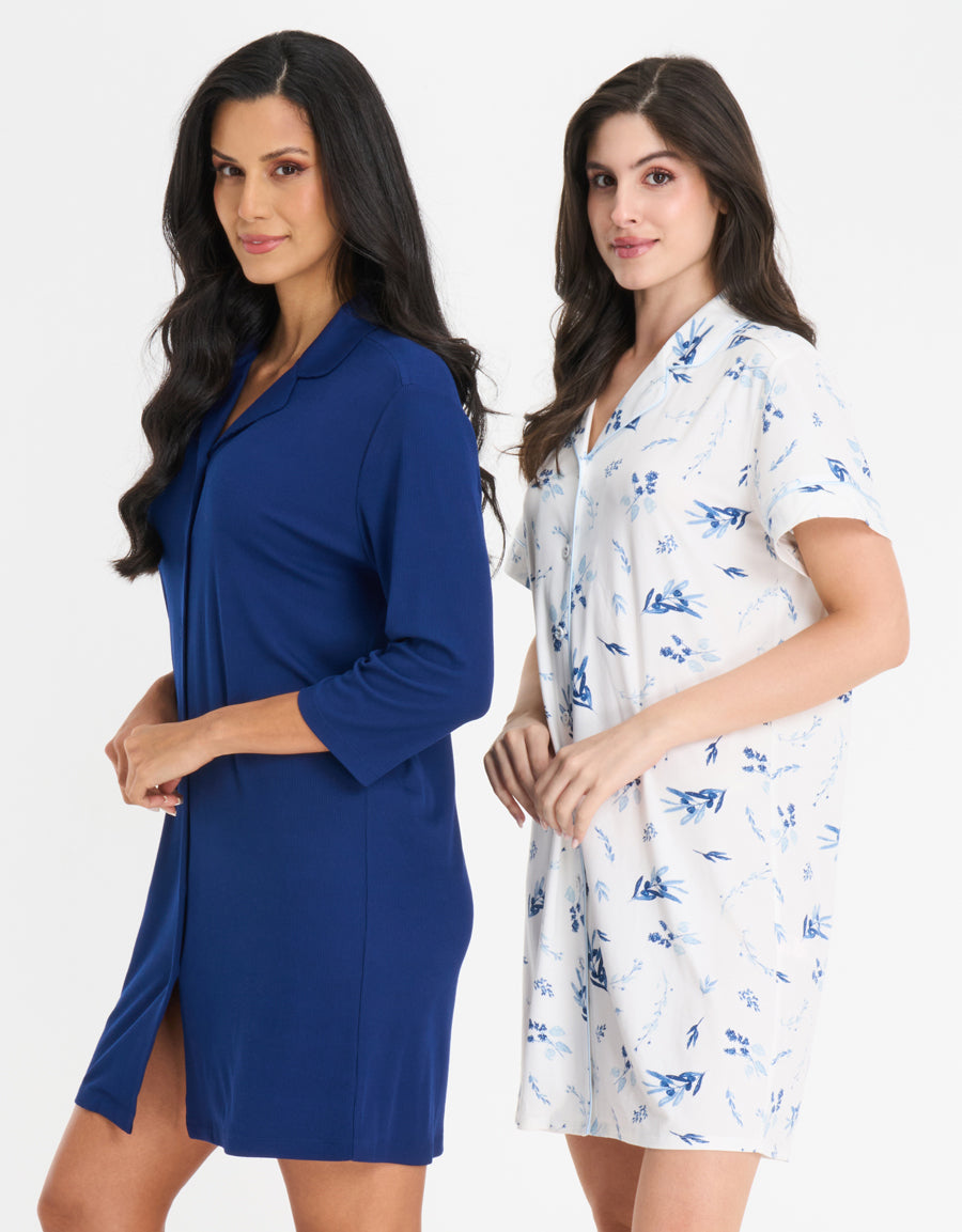 2-Pack Soft-Stretch Sleep Shirts