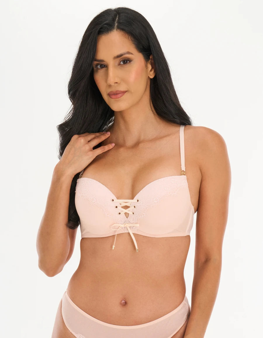 Lace-Trim Push-Up Plunge Bra