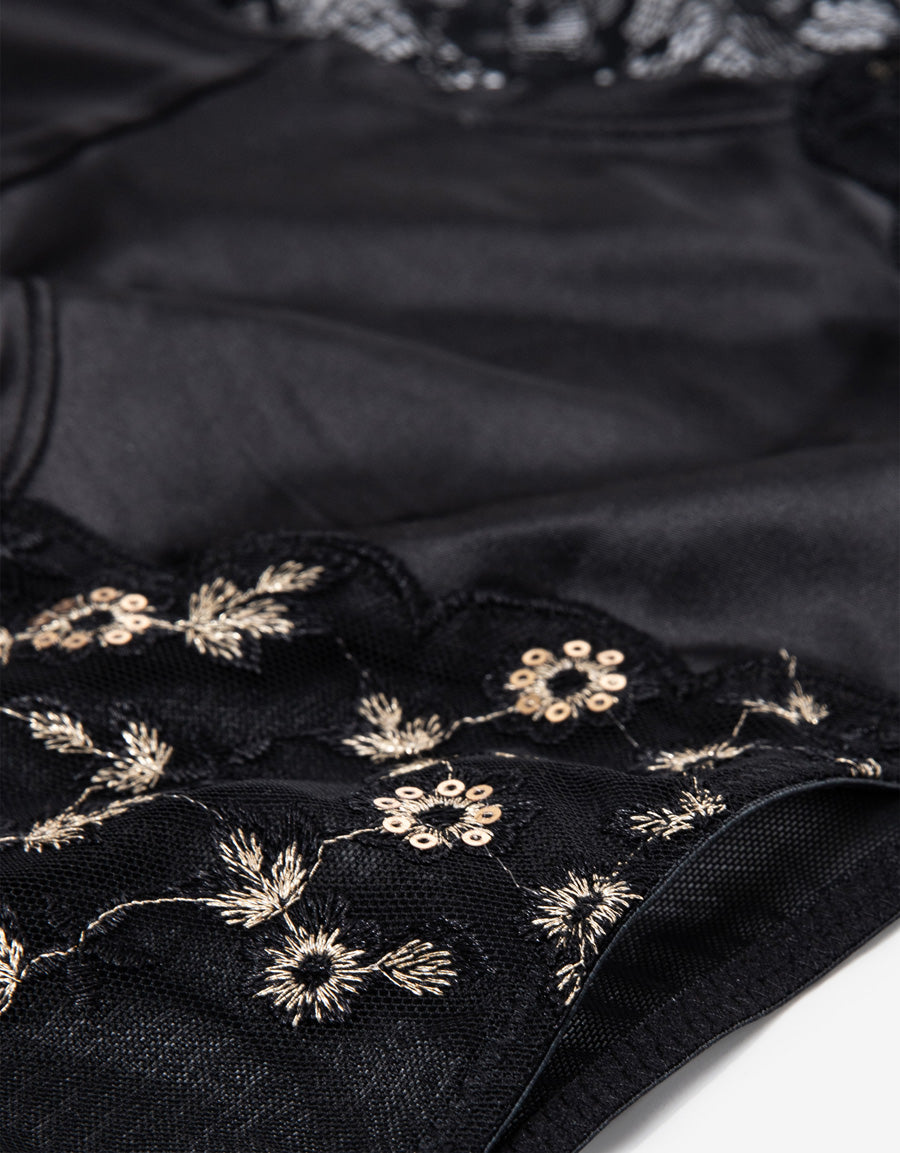 Lace-Trim Embroidered Hipster Panty