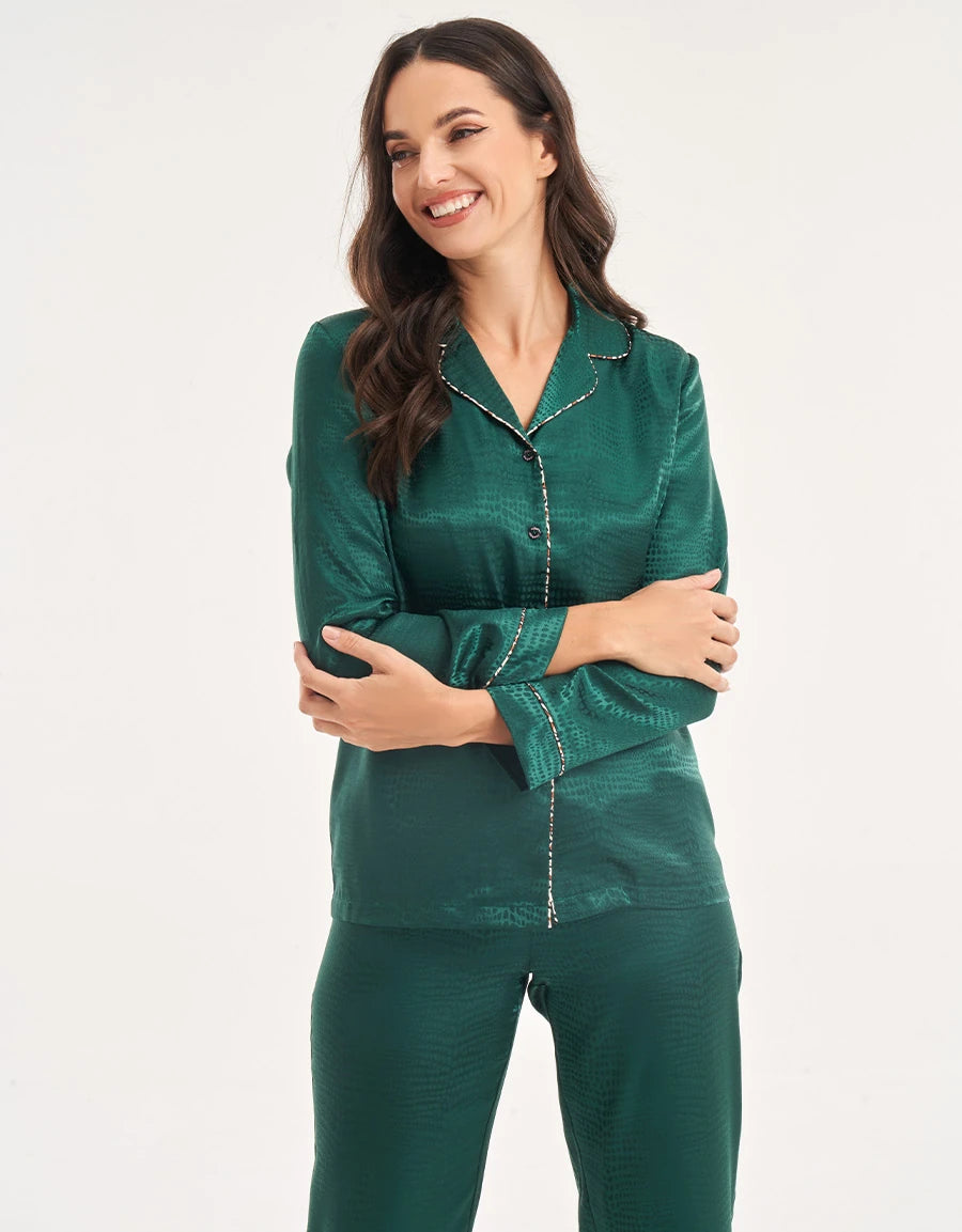 Jacquard Satin Pajama Set