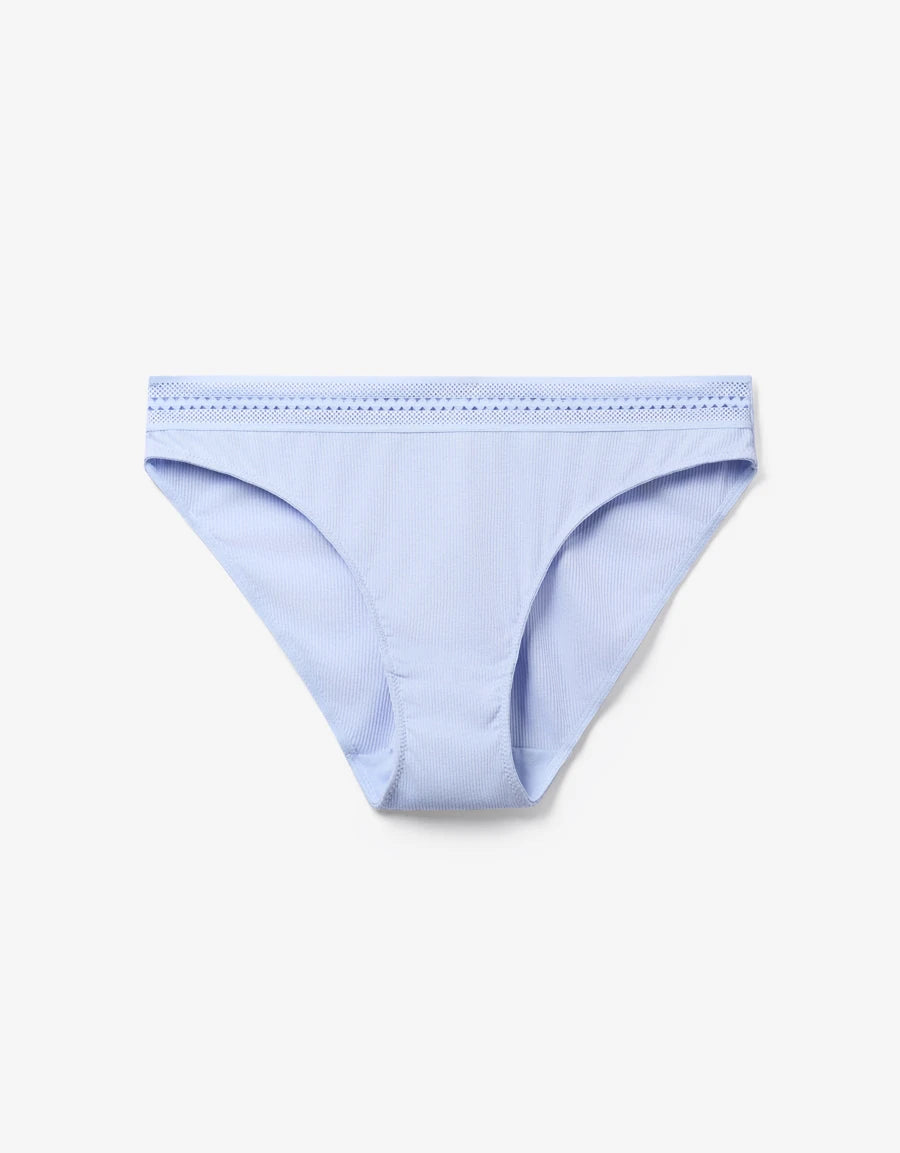 Lace-Trim Cotton Bikini Panty