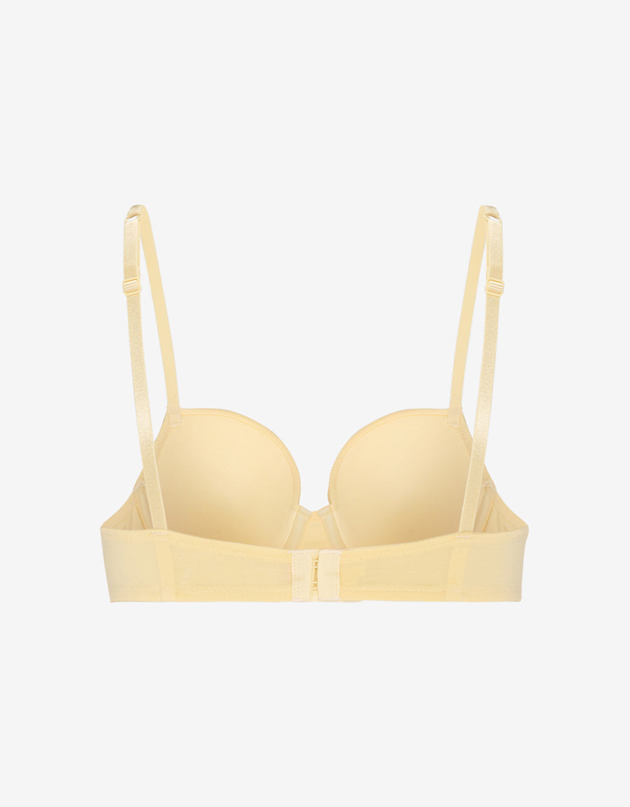 Lace-Trim Cotton Rib Balconette Bra