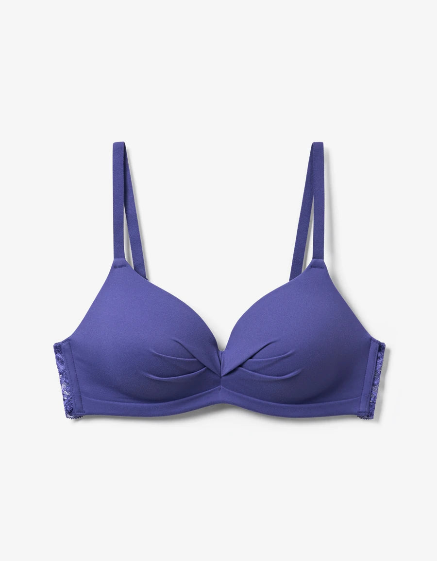 Lace-Trim Plunge Bra