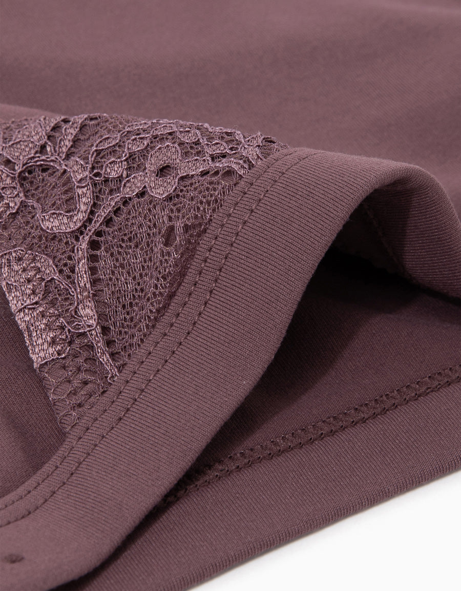 Lace-Trim Microfiber Tanga Panty