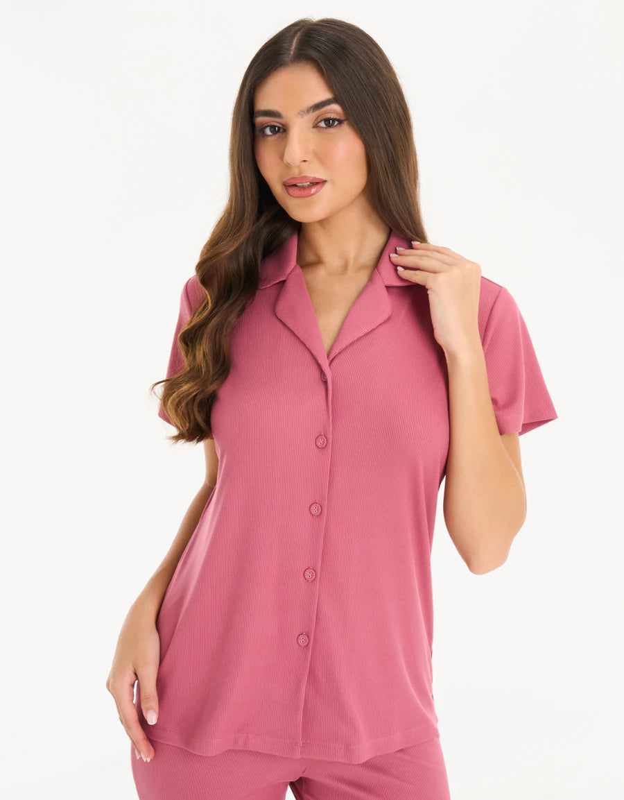 Ribbed Pajama Set