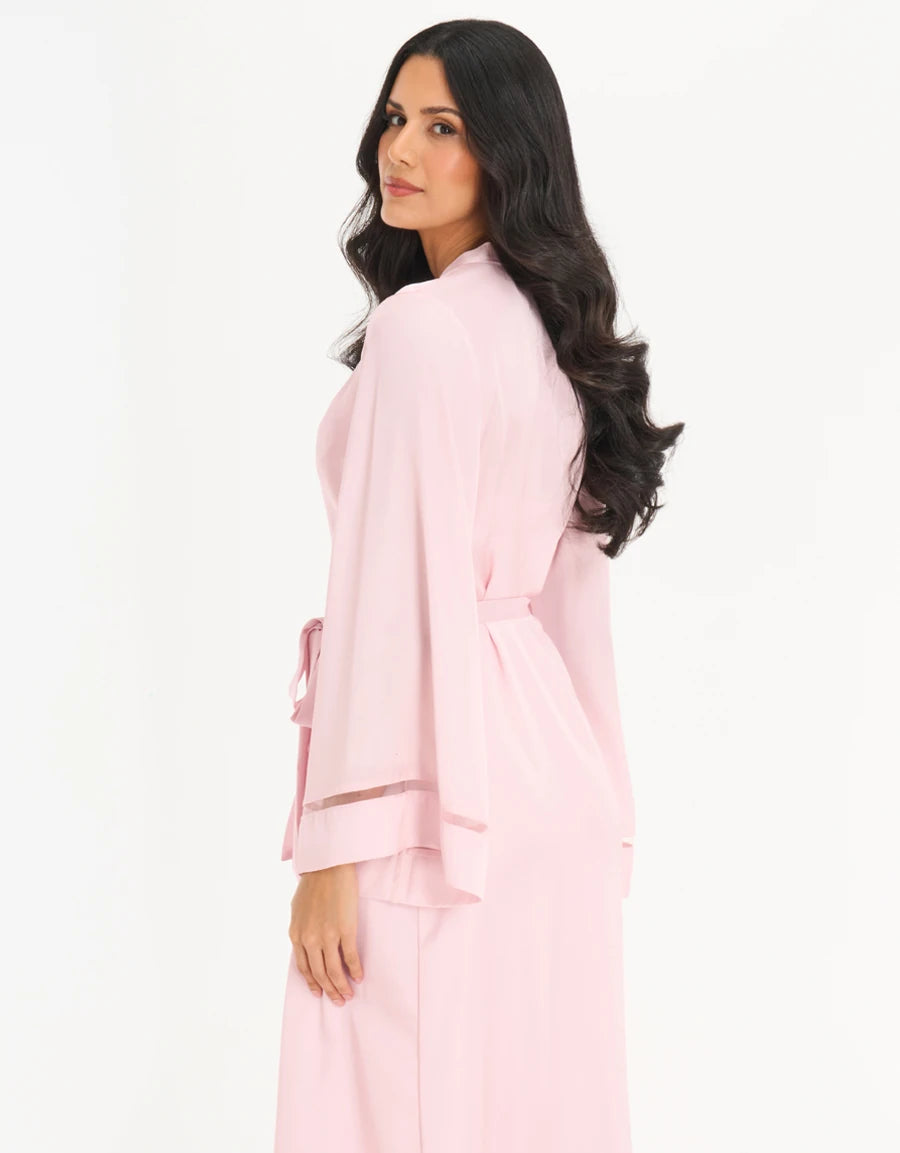 Floral Print Satin Long Robe