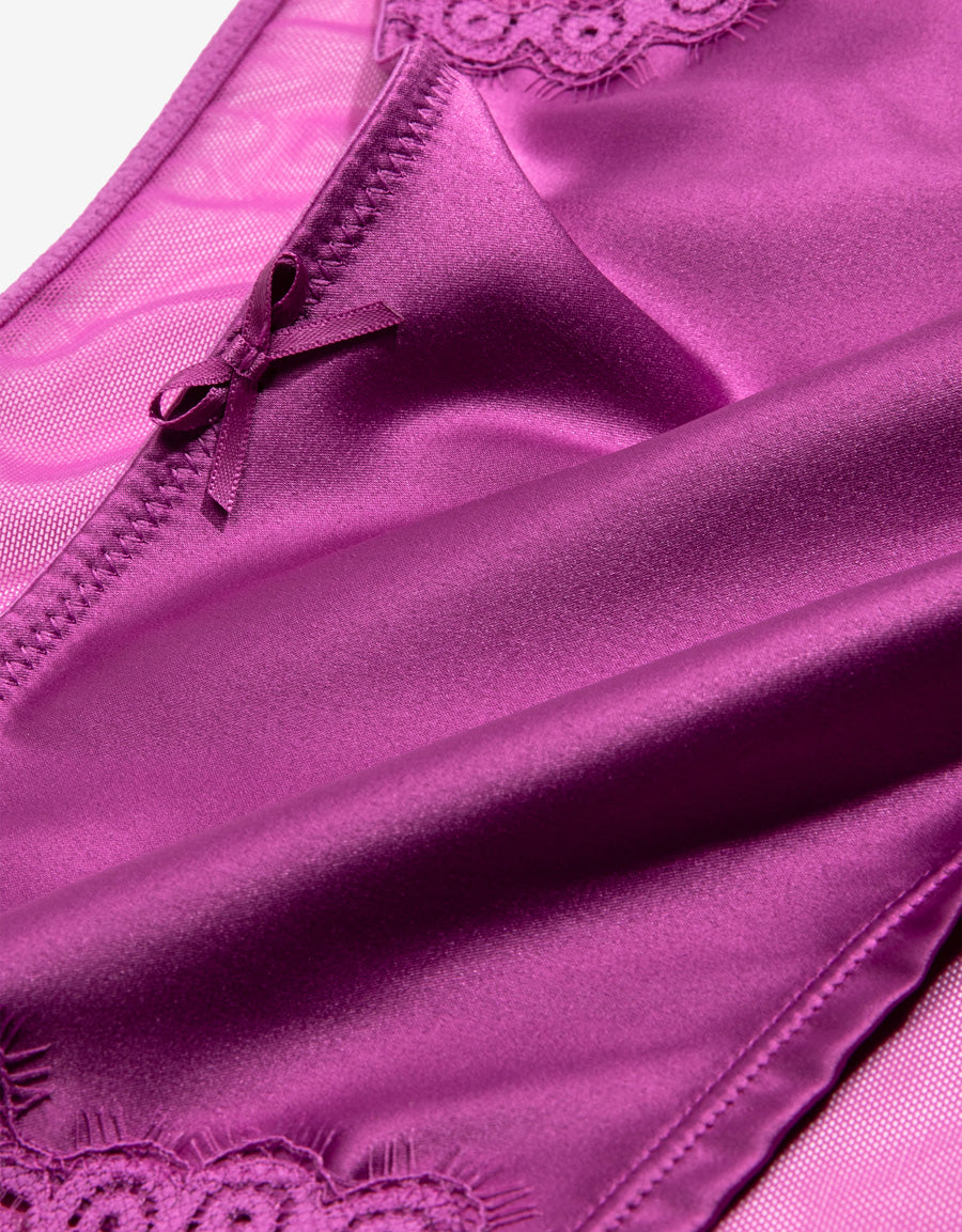 Satin Boxer Panty in Purple