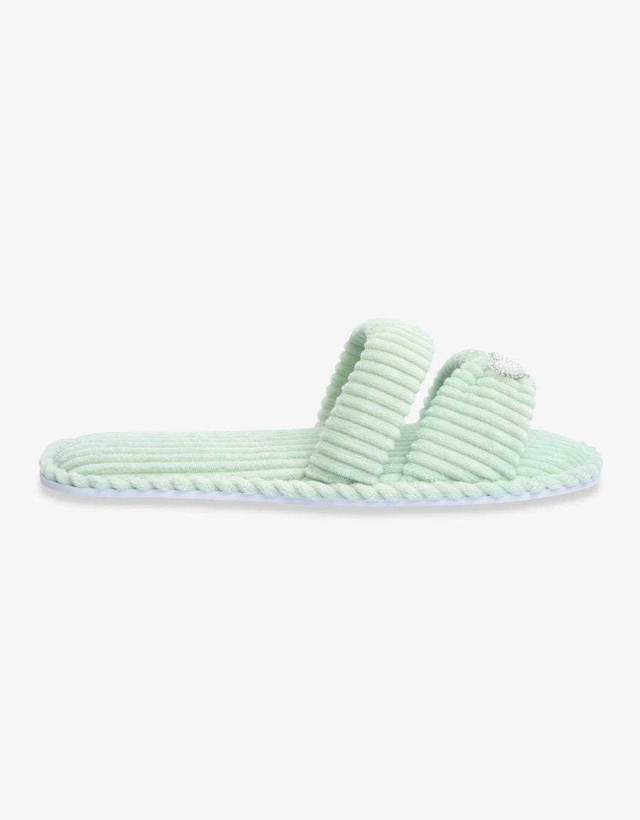 Slipper Open Toe Slippers in Light Green