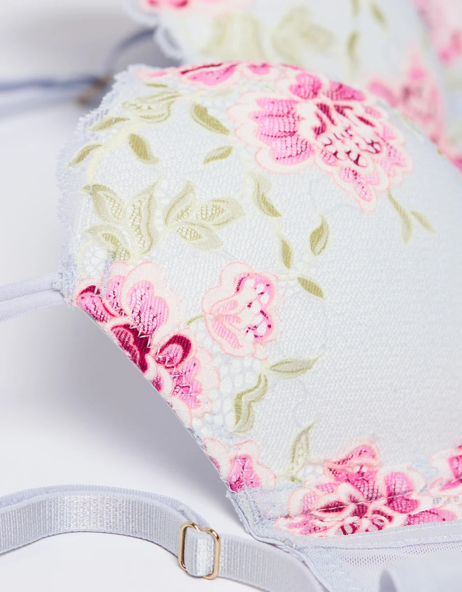 Floral Print Balconette Bra