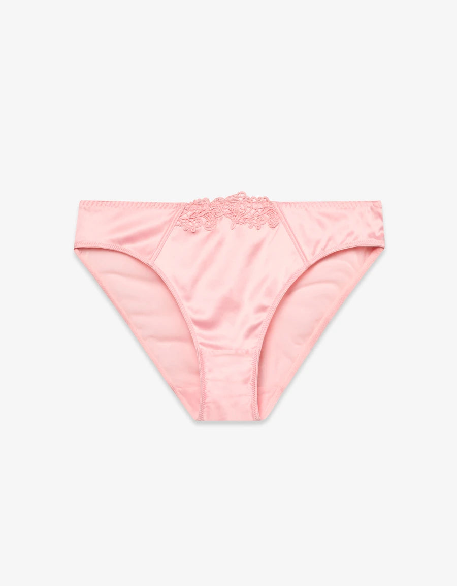 Embroidered Satin Bikini Panty