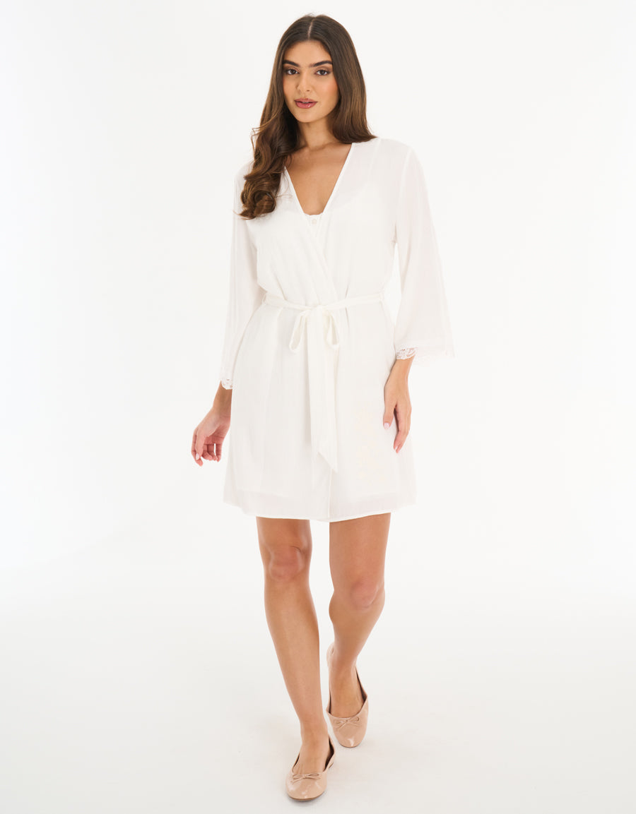 Short Robe in Ivory