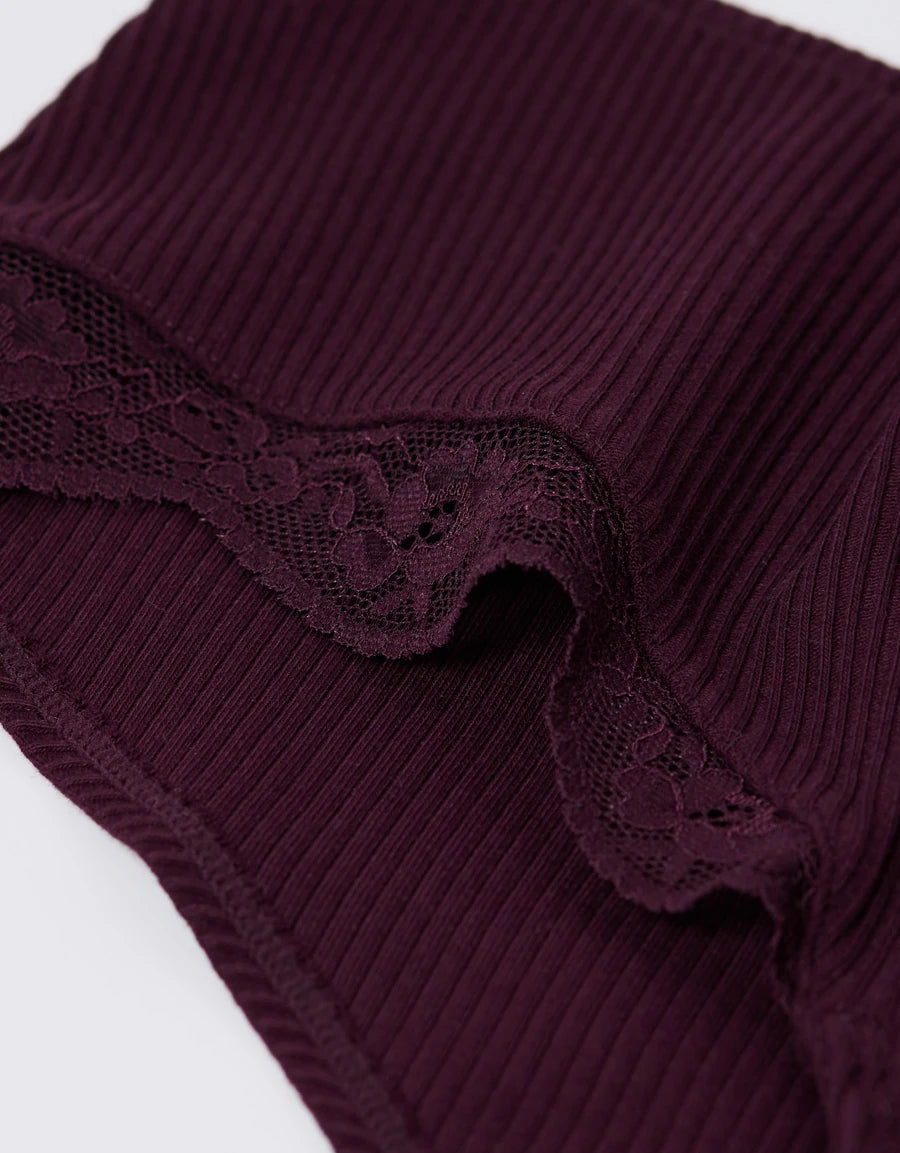 Lace-Trim Cotton Hipster Panty