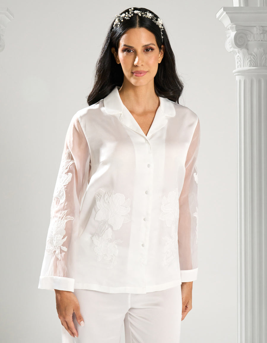 Satin Organza Bridal Pajama Set