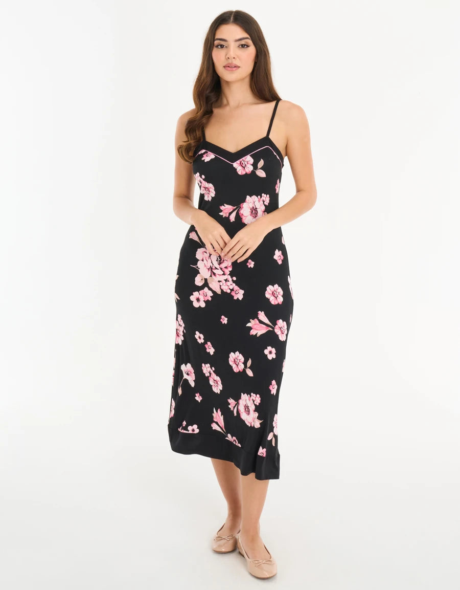 Floral Print Long Nightdress