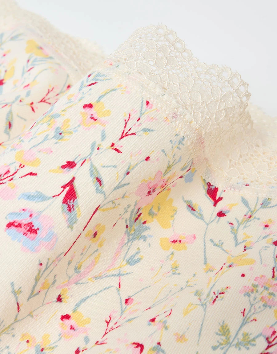 7-Pack Lace-Trim Floral Print Maxi Panties