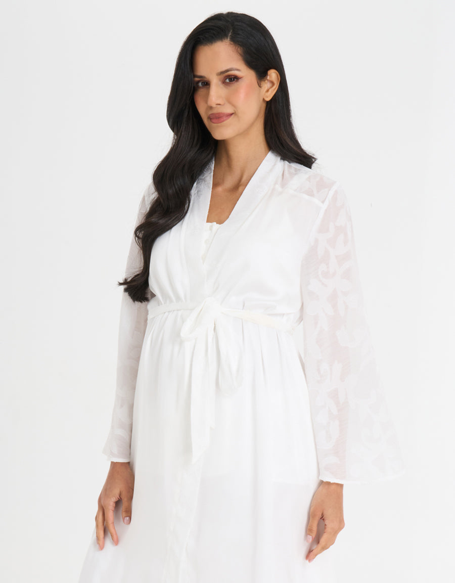 Satin Maternity Reception Set and Robe