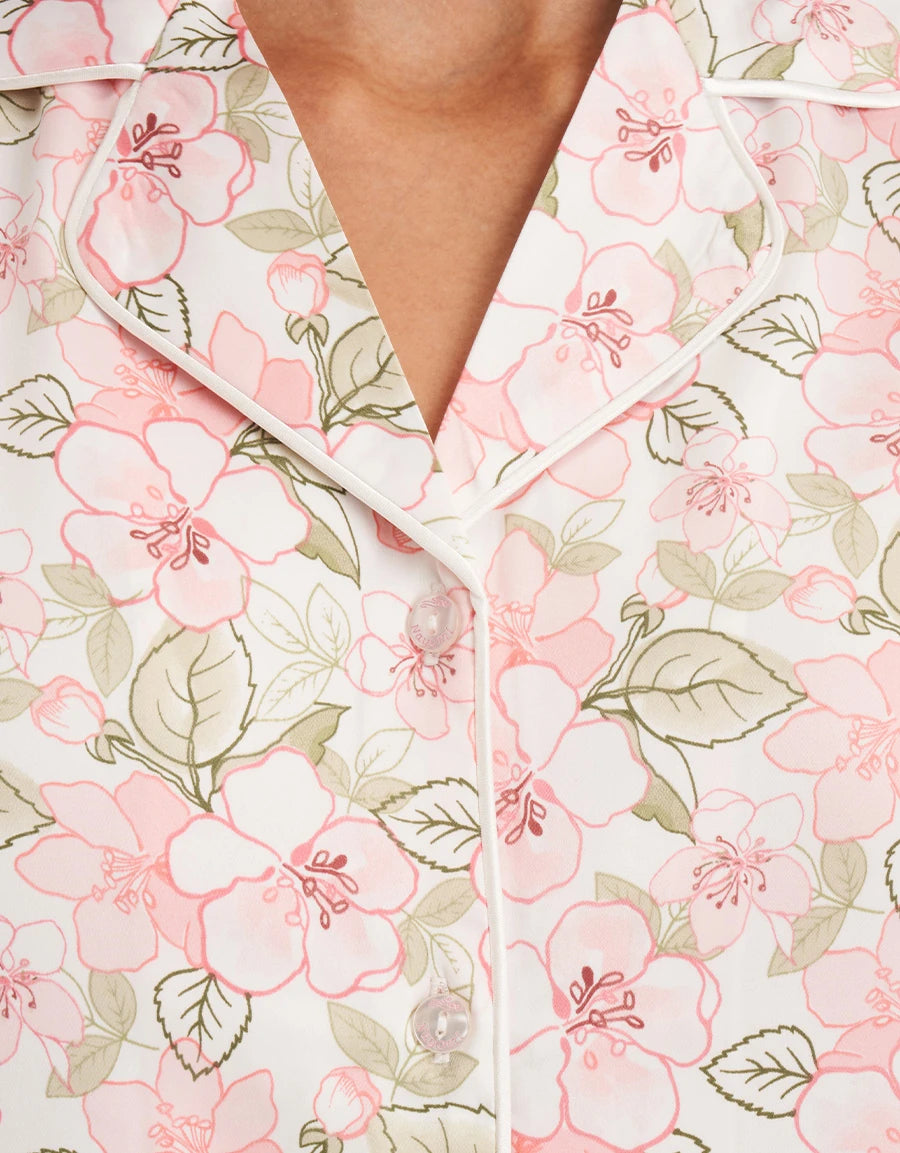 Floral Print Satin Pajama Set