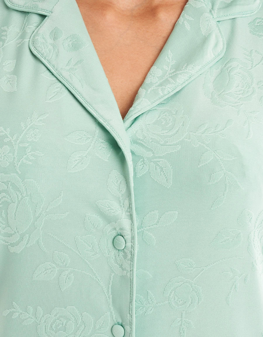 Floral Print Jacquard Pajama Set