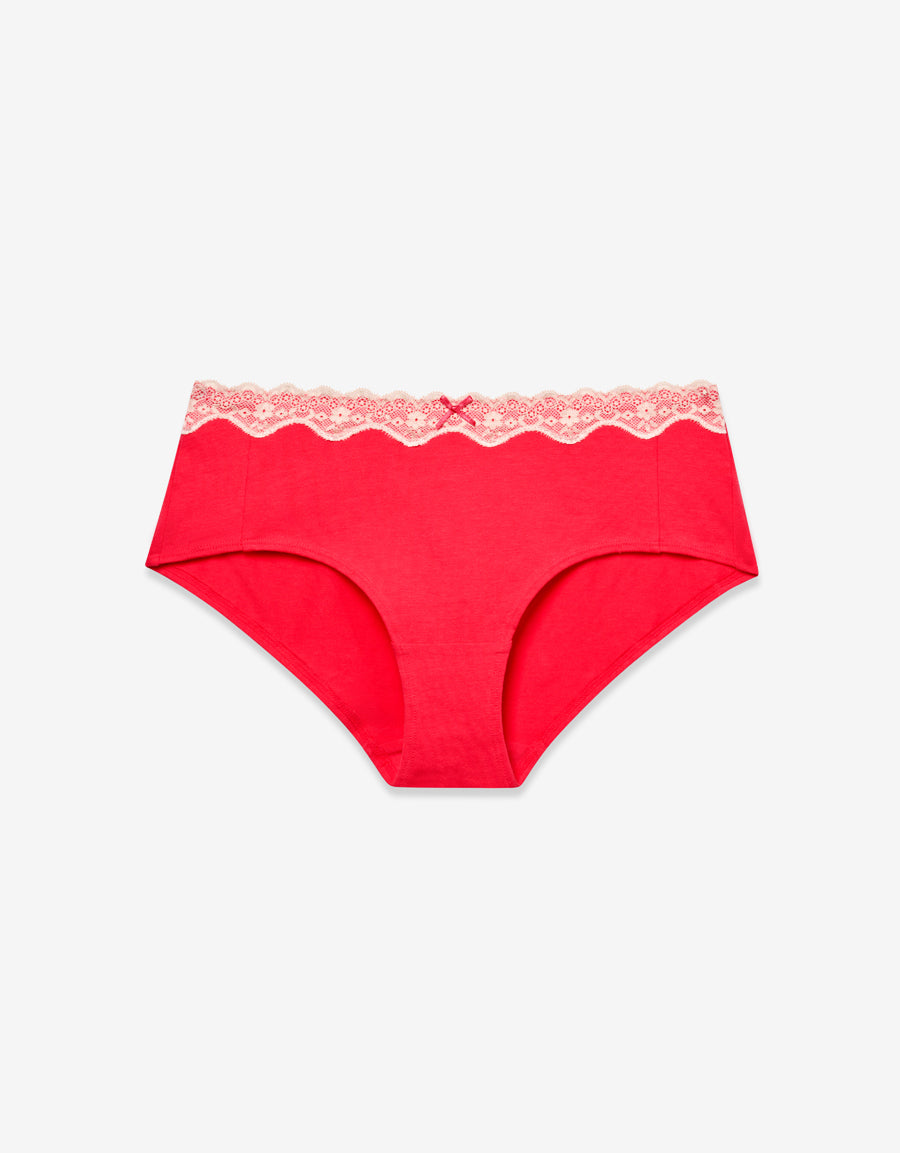 Cotton Boxer Panty in Coral