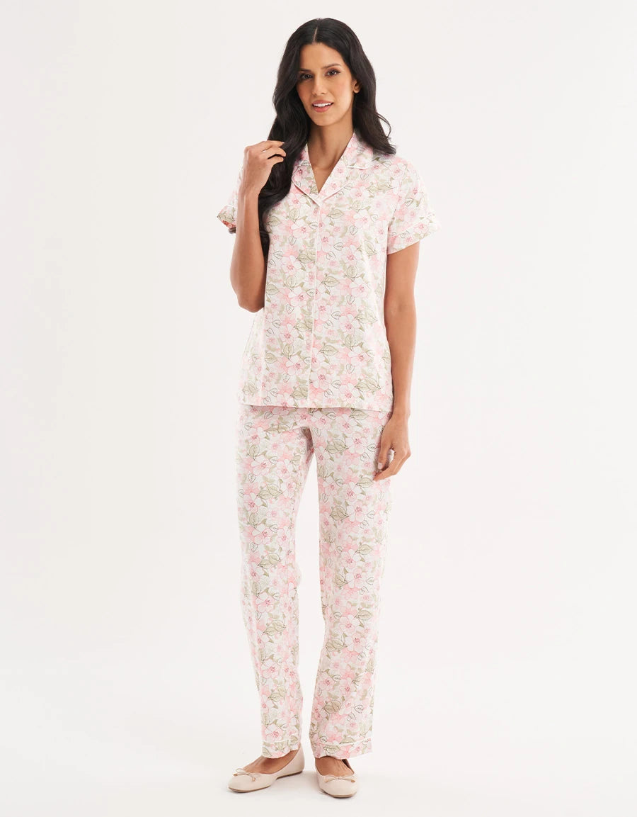 Floral Print Satin Pajama Set