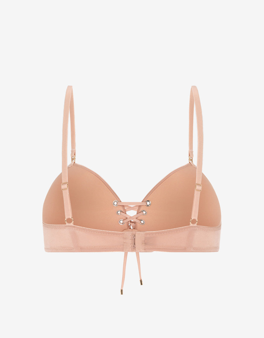 Lace-Up Push Up Plunge Bra