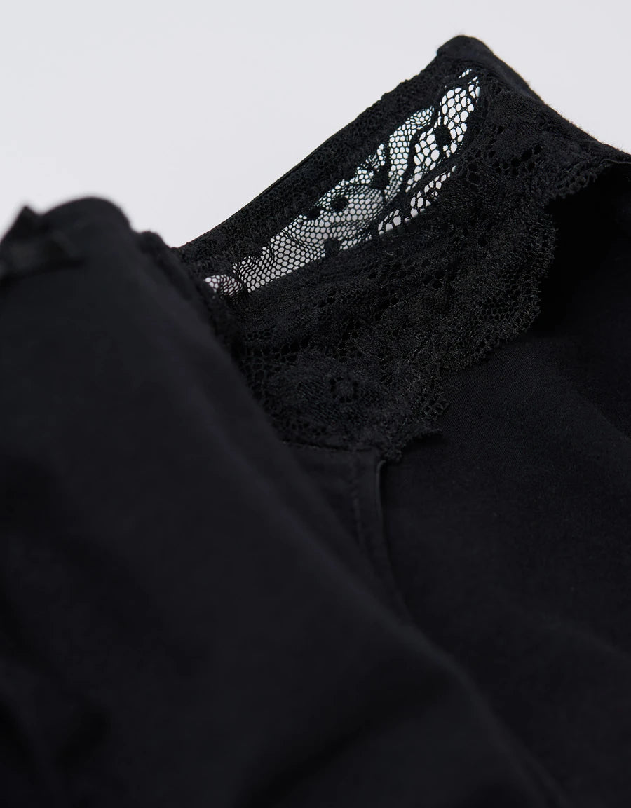 Lace-Trim Cotton Bikini Panty