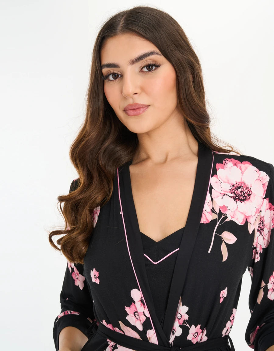 Floral Print Short Dress Set