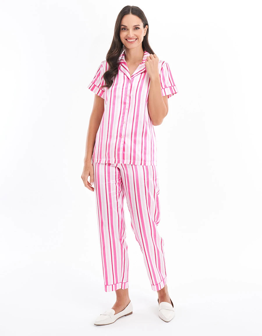 Striped Satin Pajama Set